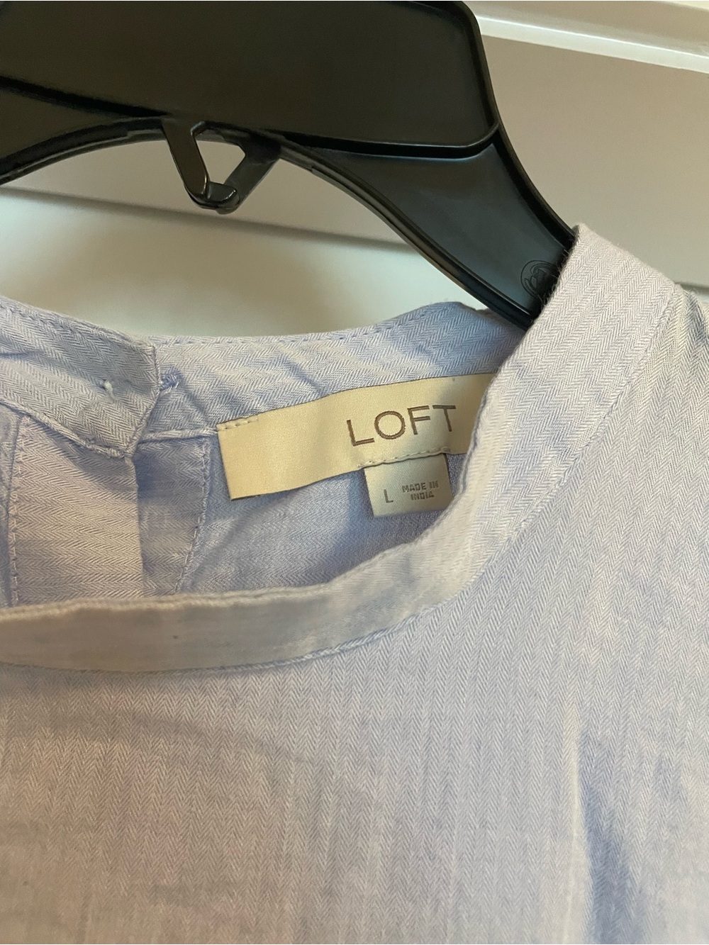 LOFT Pale Blue Crewneck Blouse - Picture 3 of 4